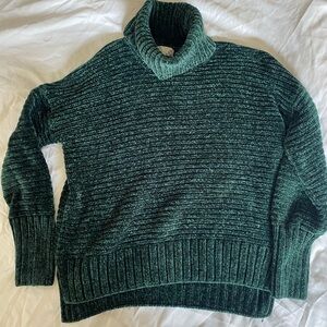 Pink Rose Textured Emerald Turtleneck Sweater